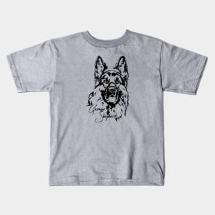 Funny Proud German Shepherd dog portrait Kids T-Shirt